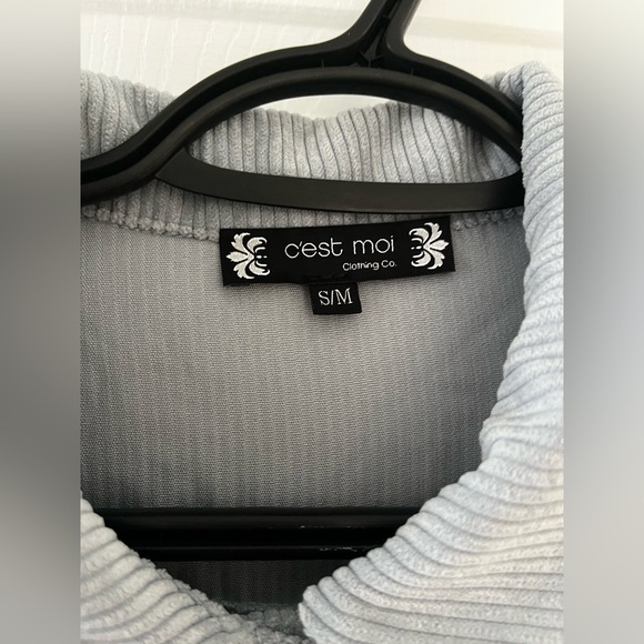 Stylish blue Corduroy Women's Shacket - Picture 4 of 9